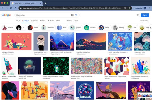 Google Image results for “illustration”