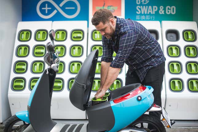 A Gogoro battery-swapping station.