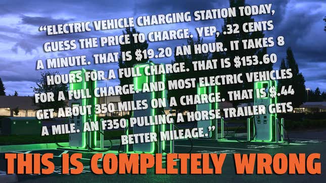 Image for article titled That Meme About the Cost of Charging an Electric Car Is Hilariously Wrong