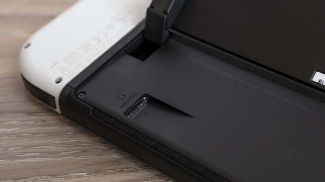 The orientation of the Switch OLED’s microSD card slot has been rotated 90 degrees.