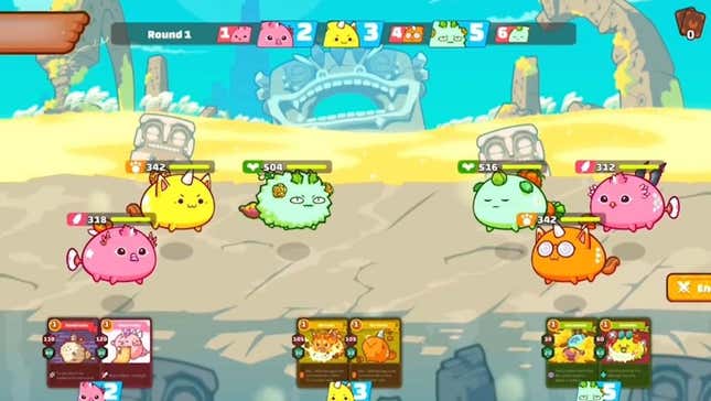 Axies battle it out to earn their keep in our future NFT hellscape.