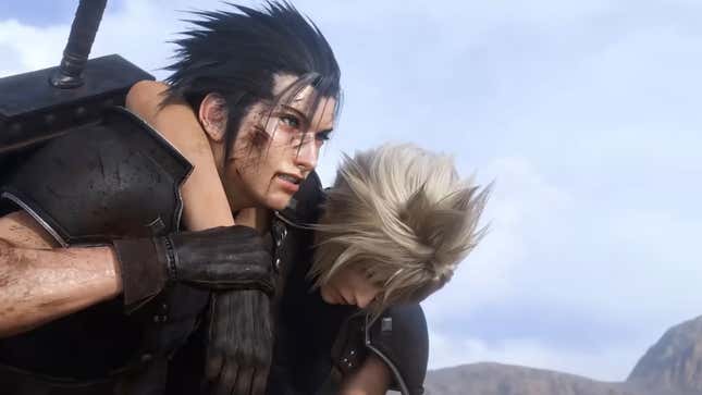 Zack helps Cloud get back to Midgard. 