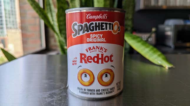 frank's red hot spaghettio can