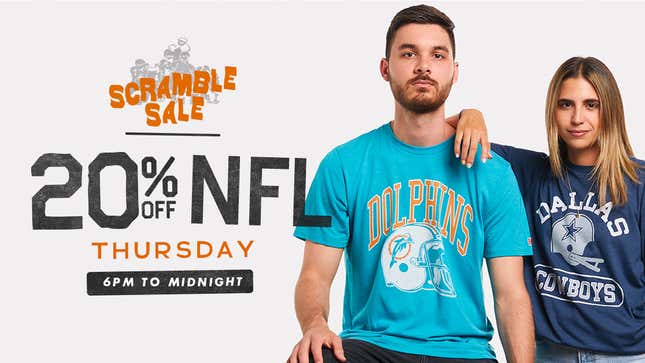 Thursday Night Flash Sale: 20% Off NFL Tees at Homage