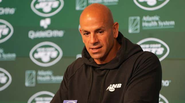 Florham Park, NJ May 31, 2023 -- Jets head coach Robert Saleh addresses the media on the last day of Jets OTA&#39;s.
