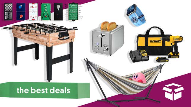 Image for article titled Best Deals of the Day: Dewalt, MLS Apple Watch Bands, Whall Toaster, Hammock, Game Table & More