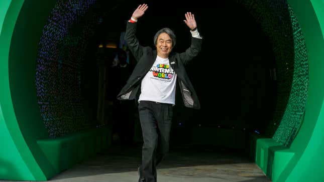 Miyamoto, creator of Mario and Zelda, at opening of Super Nintendo World