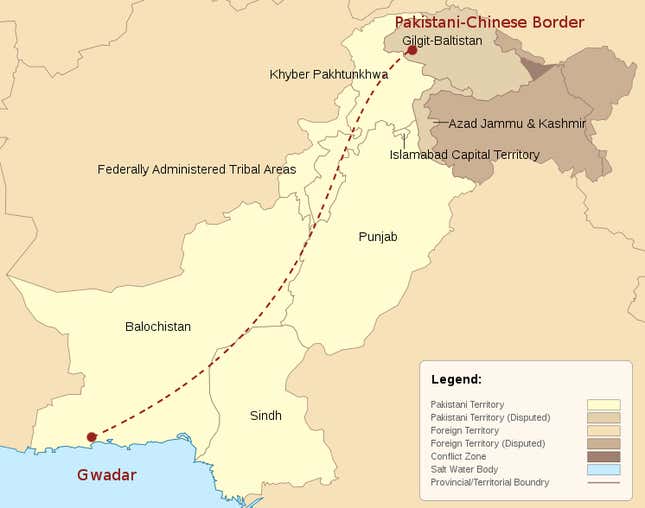 Image for article titled China is investing $46 billion to carve out a route through one of the world’s most dangerous regions