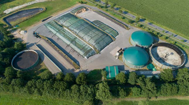 A biogas facility from above