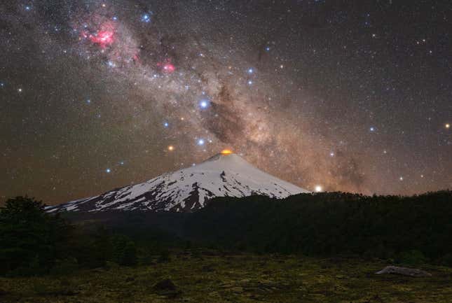 “Volcano and cross,” Villarrica Volcano, Chile.