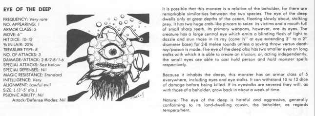 Image for article titled 23 Strange Creatures From the Advanced Dungeons & Dragons First Edition Monster Manual