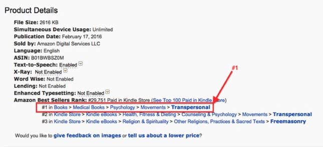 #1 ranking in transpersonal category
