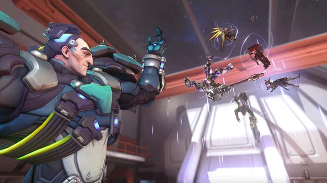 Sigma from Overwatch 2 makes multiple characters levitate, kind of like when the game accidentally locked many characters from player's roster from being available during launch week.