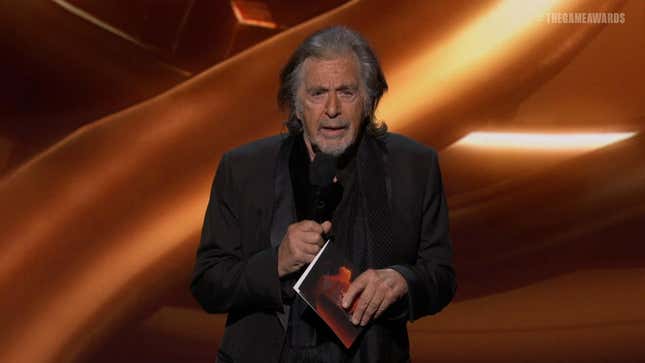 Al Pacino discovers the English language at the 2022 Game Awards. 