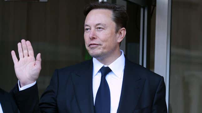 Tesla CEO Elon Musk leaves the Phillip Burton Federal Building on January 24, 2023 in San Francisco, California