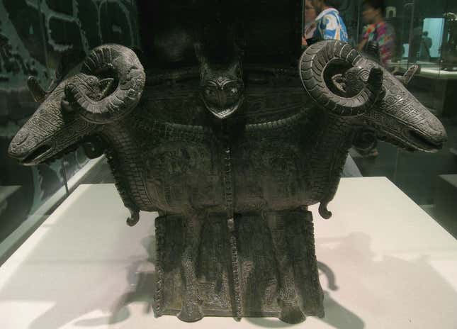 The Four Yang Square Zun, a Shang Dynasty vase.