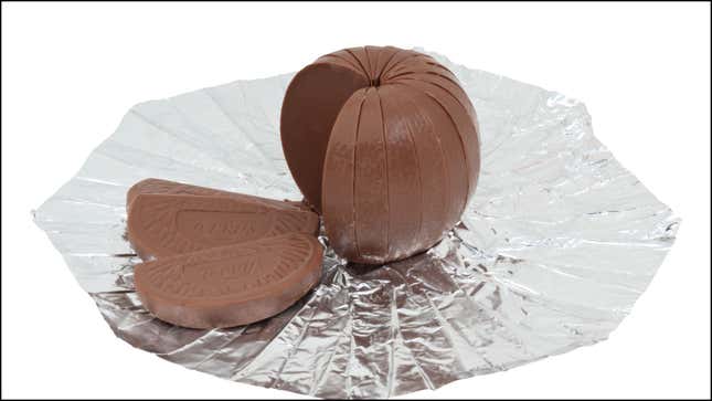 This is a Terry’s chocolate orange, but the ones at Aldi are nearly identical.