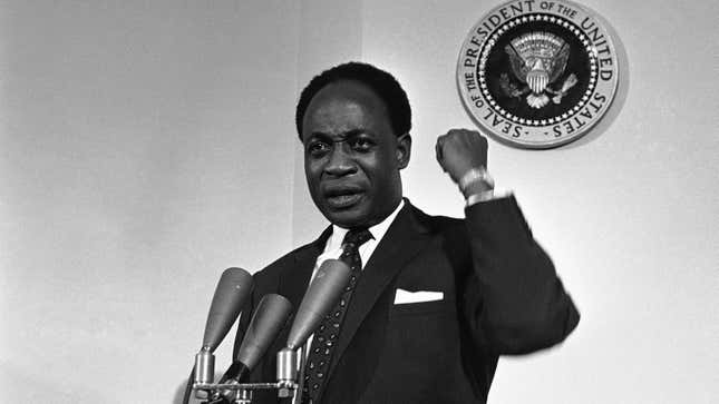 President Kwame Nkrumah speaking at the White House on Mar. 8, 1961