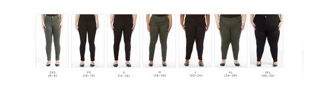 Universal Standard’s “see it in your size” feature.