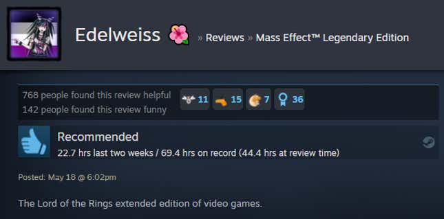 Image for article titled Mass Effect: Legendary Edition, As Told By Steam Reviews