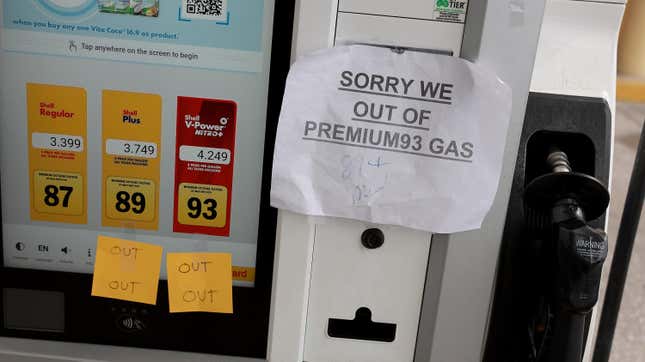 Gas Prices at a Shell Station in St. Petersburg Beach, Florida on September 27.