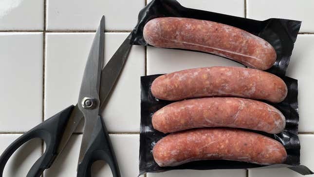 Image for article titled The Best Way to Open a Pack of Sausages