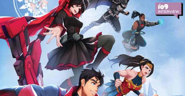 DVD cover for WB's RWBY x Justice League movie. 