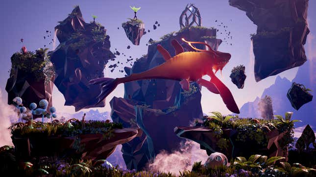 a whale floats through the sky in planet alpha