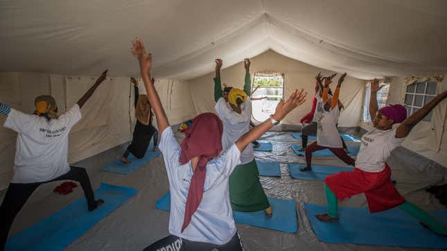 Elman Center caseworkers finished 400 hours of 400 hours of yoga teachers training with the Nairobi-based Africa Yoga Project.