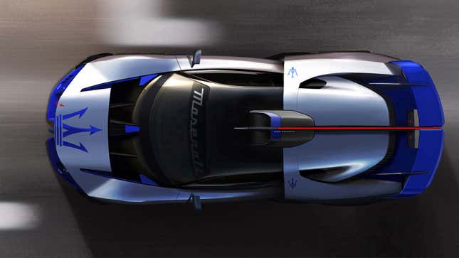 A top-down shot of the new Maserati Project 24 hypercar concept.
