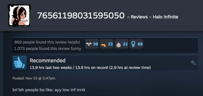 Image for article titled Halo Infinite’s Multiplayer, As Told By Steam Reviews