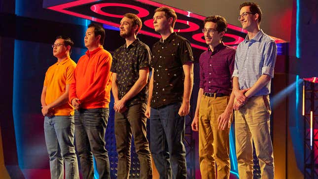 the contestants stand for a final elimination