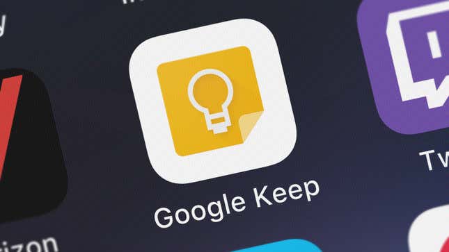 screenshot of Google Keep app on a smartphone