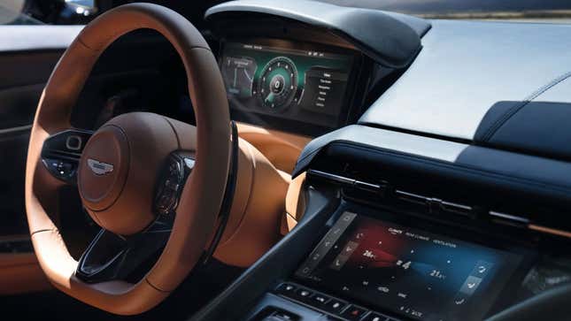 A photo of the interior of the Aston Martin DB12. 