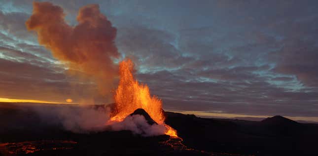 Photograph of volcano eruption