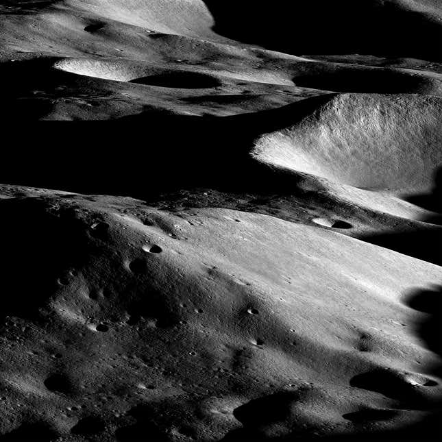 Malapert massif, as imaged by LRO on March 3. This image is 16.5 miles (25 kilometers) wide.