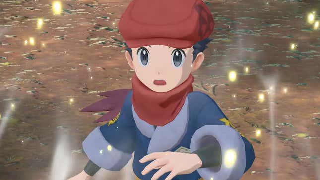 A young Pokémon trainer looks shocked.