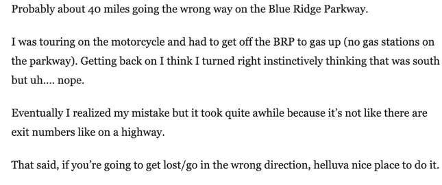 Image for article titled Here Are Your Stories Of Driving Way Too Far In The Wrong Direction