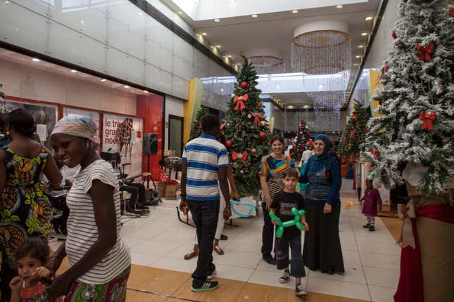 Christmas in a Dakar mall.