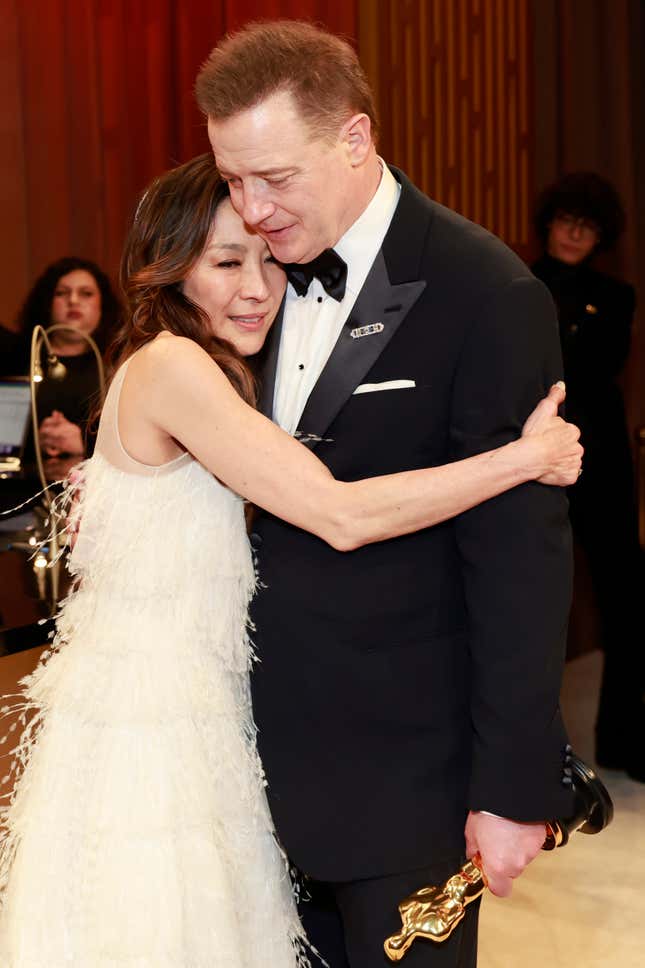 2023 Oscars Afterparties: Michelle Yeoh and Brendan Fraser at Governors Ball