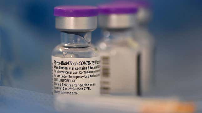 Vials of the Pfizer-BioNTech vaccine against covid-19.