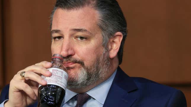 Image for article titled Ted Cruz Chugs Diet Dr. Peppers While Being Racist, Discussing Child Porn
