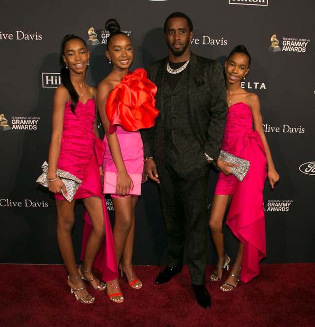 D’Lila Star Combs, Chance Combs, Sean Combs and Jessie James Combs attend the 2020 Pre-Grammy Gala and Grammy Salute to Industry Icons in Beverly Hills.