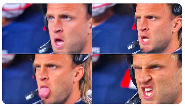 The many hideous faces of Stephen Belichick.