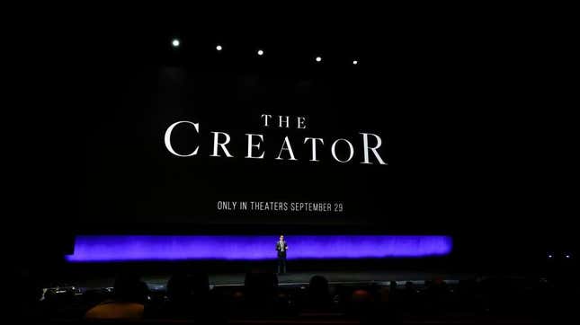 Tony Chambers, head of theatrical distribution for Disney, presents The Creator at CinemaCon.