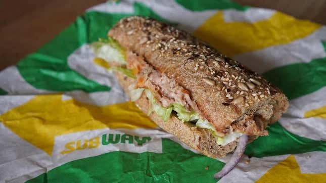 Subway tuna sub sandwich