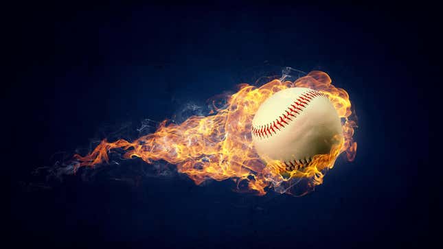 Image of baseball on fire