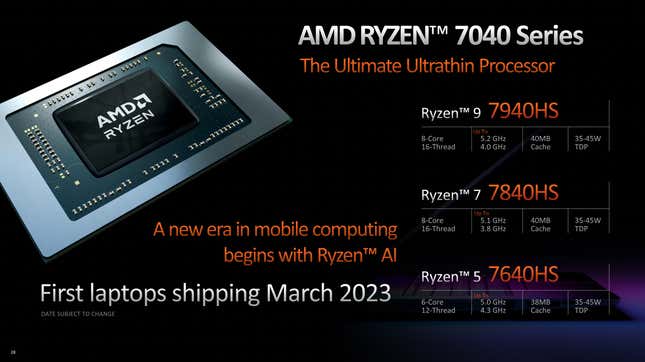 AMD's Newest Mobile Processors Have an AI Engine