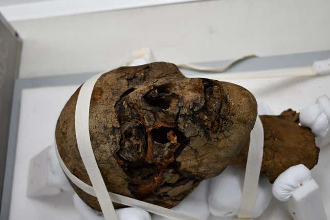 Imagen para el artículo titulado Todo lo que sabemos sobre la momia decapitada encontrada en un ático de Reino Unido