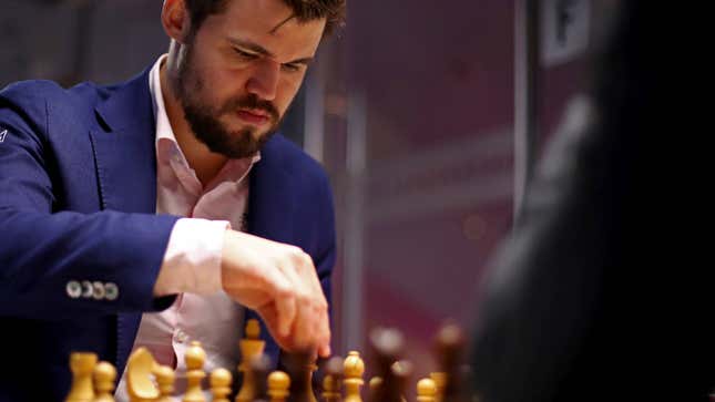Magnus Carlsen plays chess.